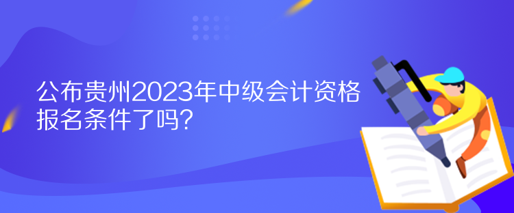 公布貴州2023年中級會計資格報名條件了嗎？