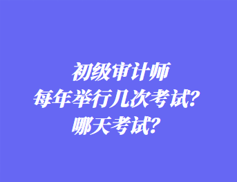 初級(jí)審計(jì)師每年舉行幾次考試？哪天考試？