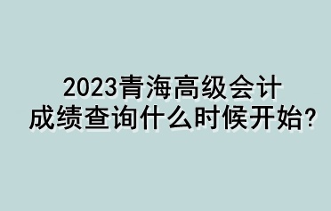 2023青海高級(jí)會(huì)計(jì)成績(jī)查詢什么時(shí)候開始？