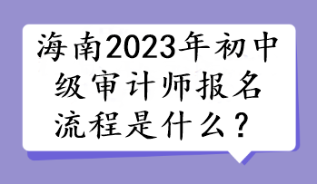 海南2023年初中級(jí)審計(jì)師報(bào)名流程是什么？