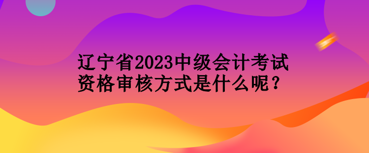 遼寧省2023中級會計考試資格審核方式是什么呢？