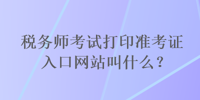 稅務(wù)師考試打印準(zhǔn)考證入口網(wǎng)站叫什么？