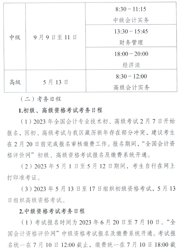 西藏阿里地區(qū)2023年中級(jí)會(huì)計(jì)職稱(chēng)報(bào)名簡(jiǎn)章公布