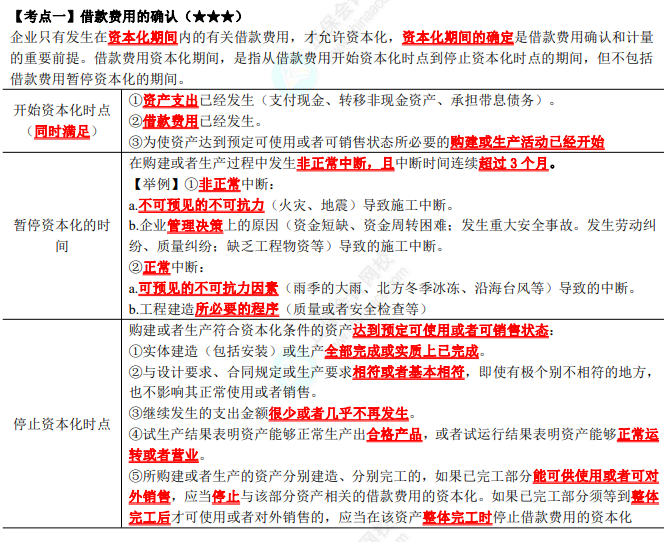 2023年注會《會計》第11章高頻考點(diǎn)1：借款費(fèi)用的確認(rèn)