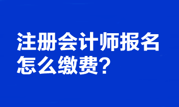 注冊會(huì)計(jì)師報(bào)名怎么繳費(fèi)？