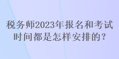 稅務(wù)師2023年報(bào)名和考試時(shí)間都是怎樣安排的？