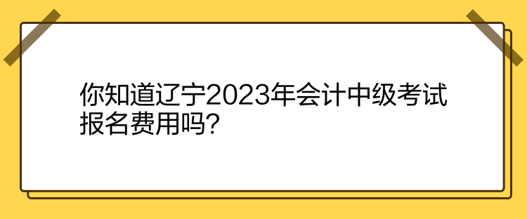 你知道遼寧2023年會(huì)計(jì)中級(jí)考試報(bào)名費(fèi)用嗎？