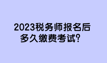 2023稅務(wù)師報(bào)名后多久繳費(fèi)考試？