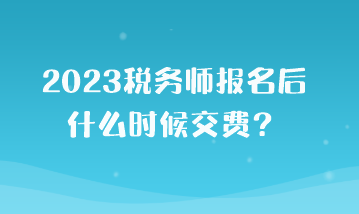 2023稅務(wù)師報(bào)名后什么時(shí)候交費(fèi)？