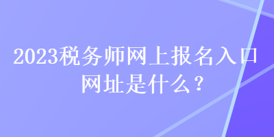 2023稅務(wù)師網(wǎng)上報(bào)名入口網(wǎng)址是什么？