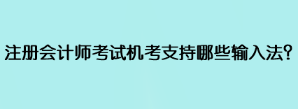 注冊會計師考試機考支持哪些輸入法？