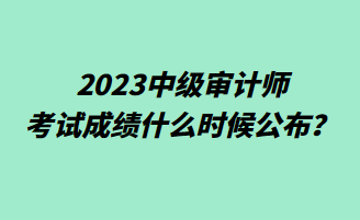 2023中級(jí)審計(jì)師考試成績(jī)什么時(shí)候公布？