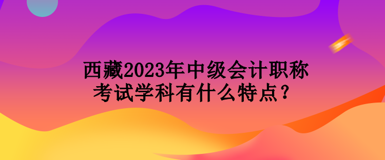西藏2023年中級(jí)會(huì)計(jì)職稱考試學(xué)科有什么特點(diǎn)？