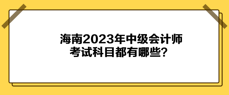 海南2023年中級會(huì)計(jì)師考試科目都有哪些？