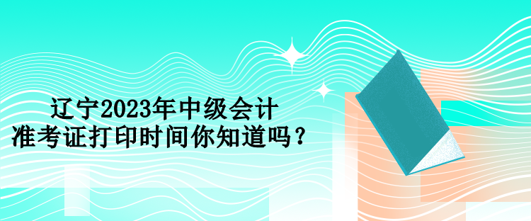 遼寧2023年中級會計準考證打印時間你知道嗎？