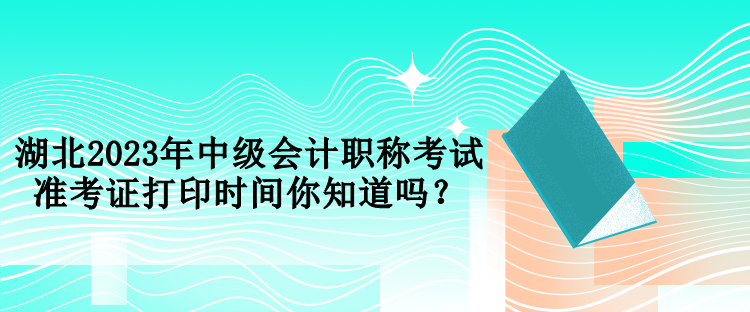 湖北2023年中級(jí)會(huì)計(jì)職稱考試準(zhǔn)考證打印時(shí)間你知道嗎？