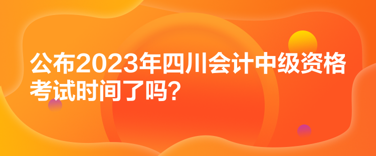 公布2023年四川會(huì)計(jì)中級(jí)資格考試時(shí)間了嗎？
