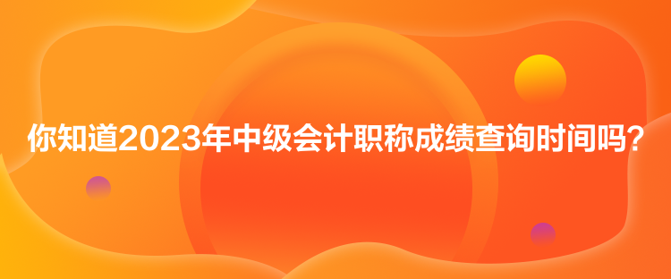 你知道2023年中級(jí)會(huì)計(jì)職稱成績(jī)查詢時(shí)間嗎？