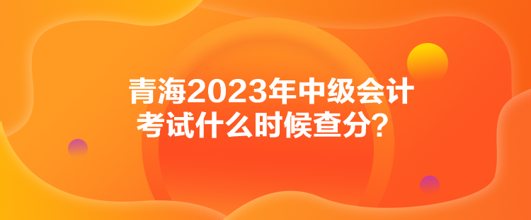 青海2023年中級會計(jì)考試什么時候查分？
