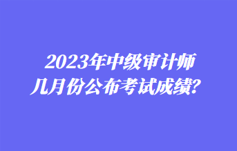 2023年中級(jí)審計(jì)師幾月份公布考試成績？