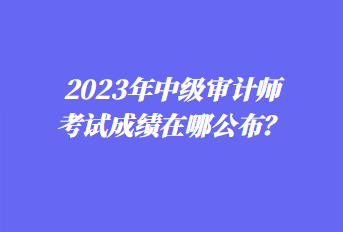2023年中級審計師考試成績在哪公布？