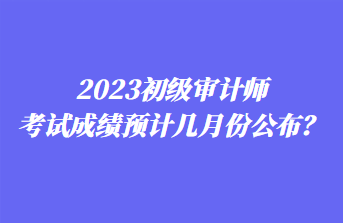 2023初級(jí)審計(jì)師考試成績(jī)預(yù)計(jì)幾月份公布？