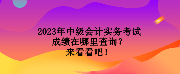 2023年中級會計(jì)實(shí)務(wù)考試成績在哪里查詢？來看看吧！