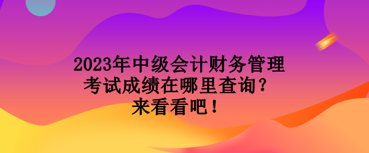 2023年中級會計(jì)財(cái)務(wù)管理考試成績在哪里查詢？來看看吧！