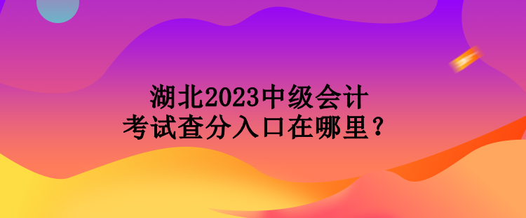 湖北2023中級(jí)會(huì)計(jì)考試查分入口在哪里？