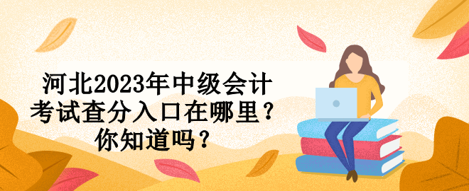 河北2023年中級會計考試查分入口在哪里？你知道嗎？