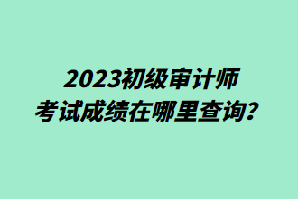 2023初級審計師考試成績在哪里查詢？