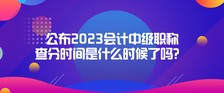 公布2023會計(jì)中級職稱查分時(shí)間是什么時(shí)候了嗎？  