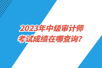 2023年中級審計師考試成績在哪查詢？