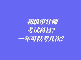 初級審計師考試科目？一年可以考幾次？