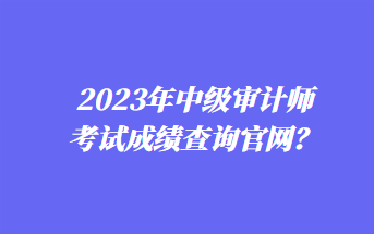 2023年中級審計師考試成績查詢官網(wǎng)？