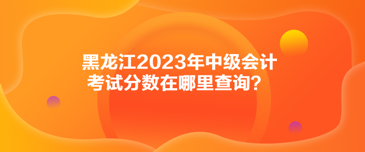 黑龍江2023年中級會計考試分?jǐn)?shù)在哪里查詢？