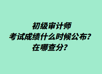 初級審計(jì)師考試成績什么時候公布？在哪查分？