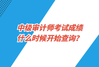 中級審計師考試成績什么時候開始查詢？