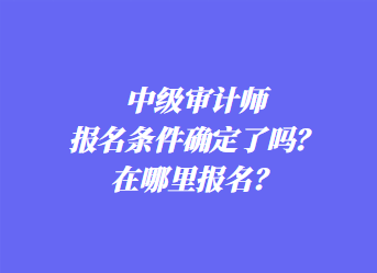 中級(jí)審計(jì)師報(bào)名條件確定了嗎？在哪里報(bào)名？
