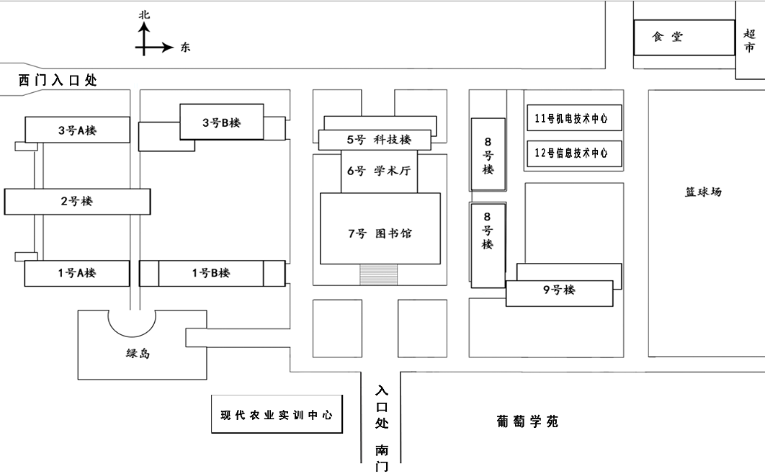 鹽城生物工程高等職業(yè)技術(shù)學(xué)?？键c平面示意圖