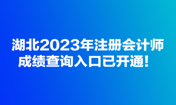 湖北2023年注冊會計師成績查詢?nèi)肟谝验_通！