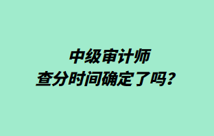 中級審計師查分時間確定了嗎？