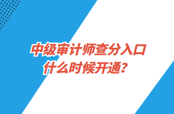 中級審計師查分入口什么時候開通？