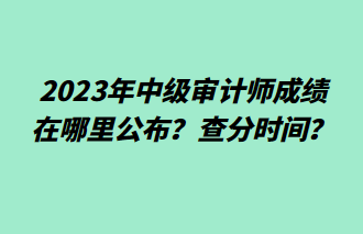 2023年中級審計師成績在哪里公布？查分時間？