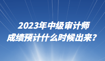 2023年中級(jí)審計(jì)師成績預(yù)計(jì)什么時(shí)候出來？