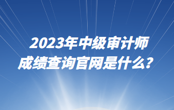 2023年中級審計(jì)師成績查詢官網(wǎng)是什么？