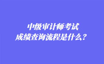 中級(jí)審計(jì)師考試成績查詢流程是什么？