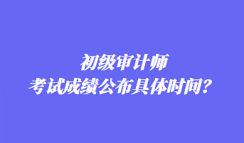 初級審計(jì)師考試成績公布具體時間？