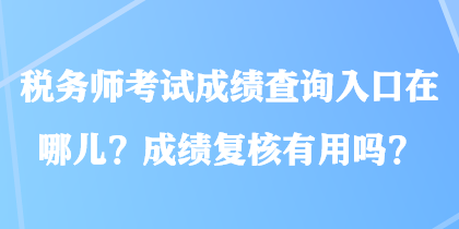 稅務(wù)師考試成績查詢?nèi)肟谠谀膬?？成績?fù)核有用嗎？