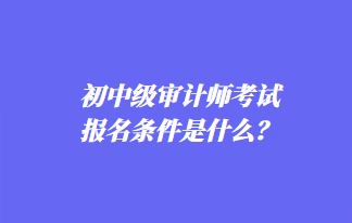 初中級(jí)審計(jì)師考試報(bào)名條件是什么？